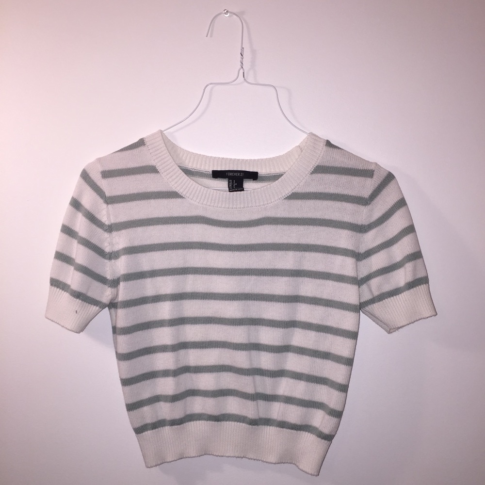 striped knitted crop top