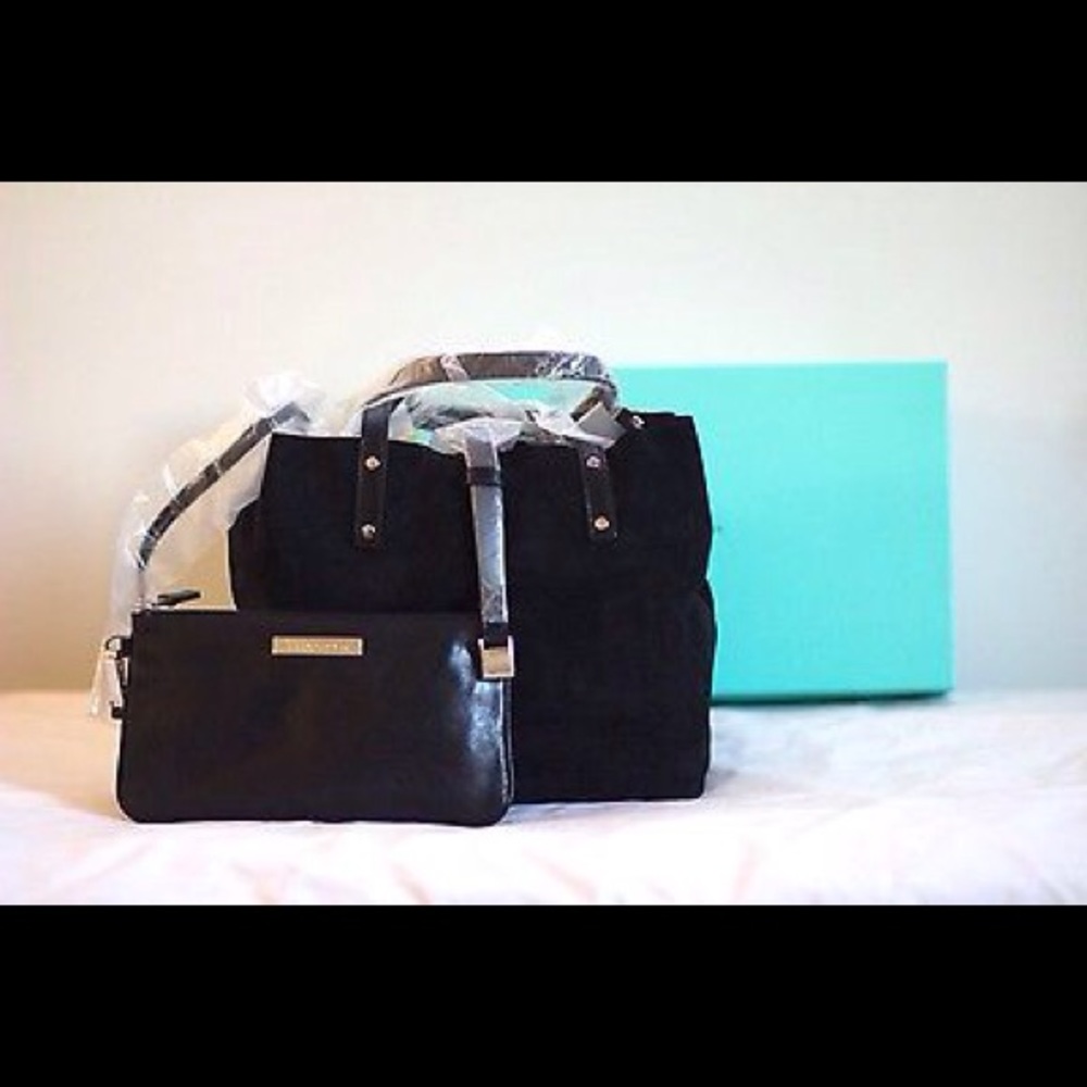 Tiffany & Co Reversible Black Suede Tote Purse NIB