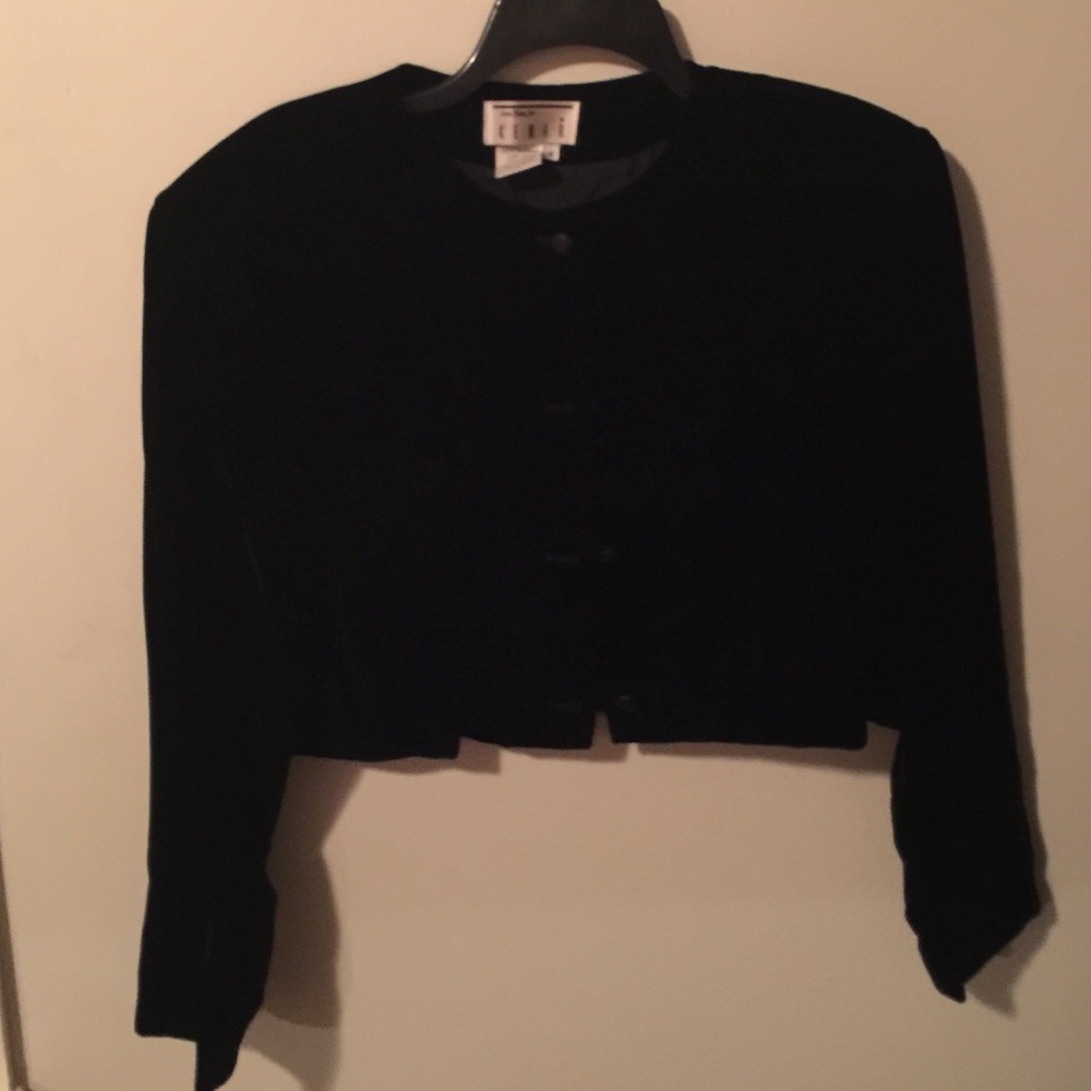 Vintage Velvet Button Up Bolero Jacket