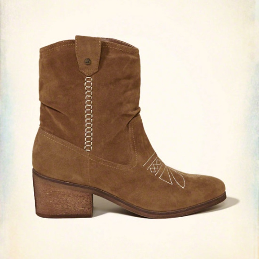 Hollister Embroidered Slouchy Boots