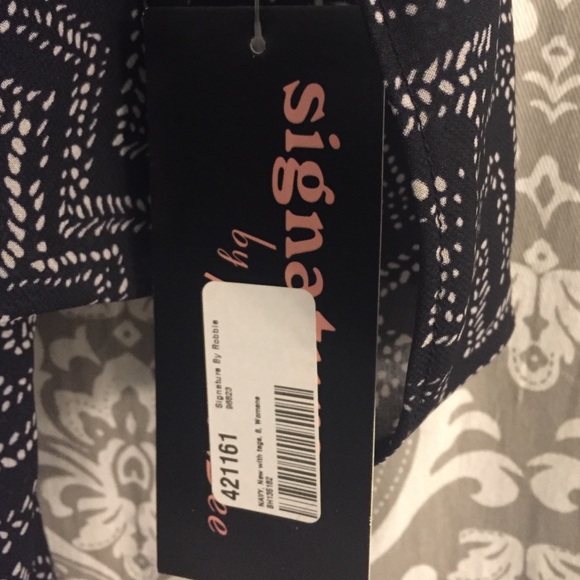 Signature by Robbie Bee dress nwt navy/cream 8 - Picture 2 of 3