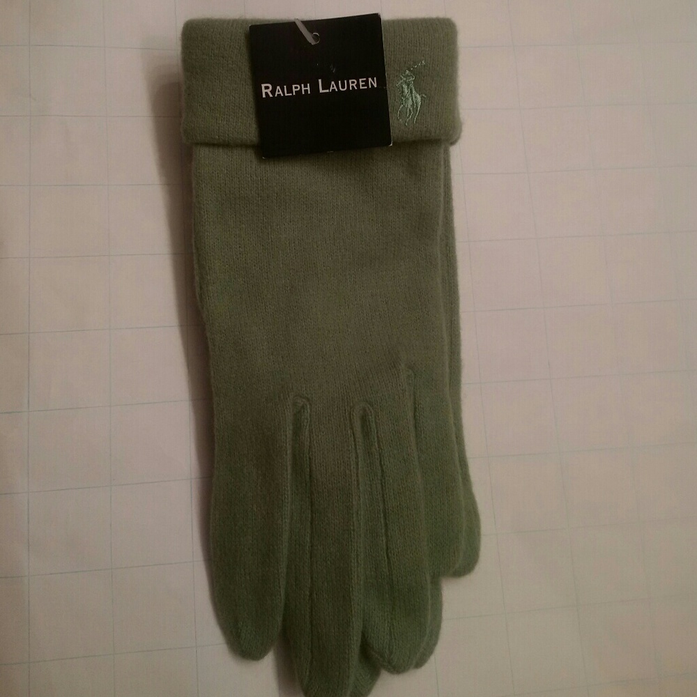 Ralph Lauren Lambswool Gloves - Mint Green M/L