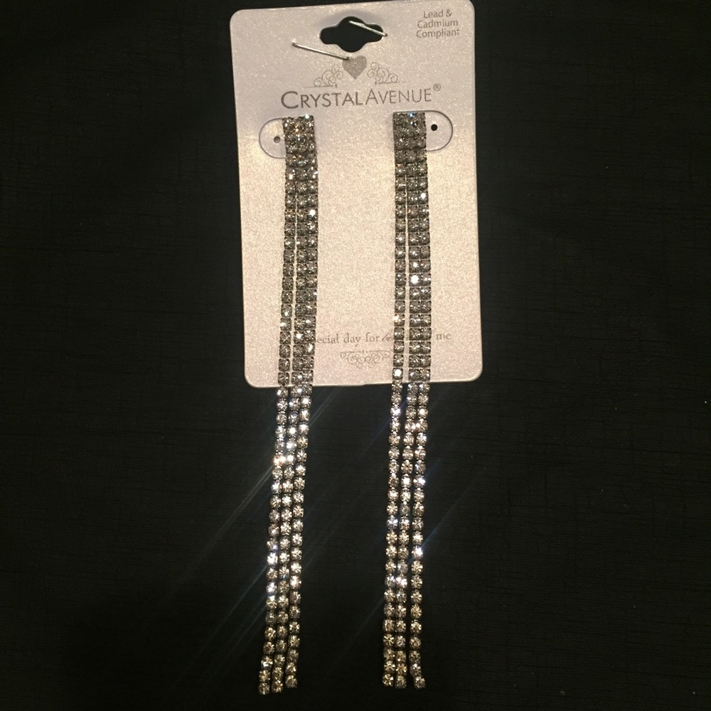 Long rhinestone earrings