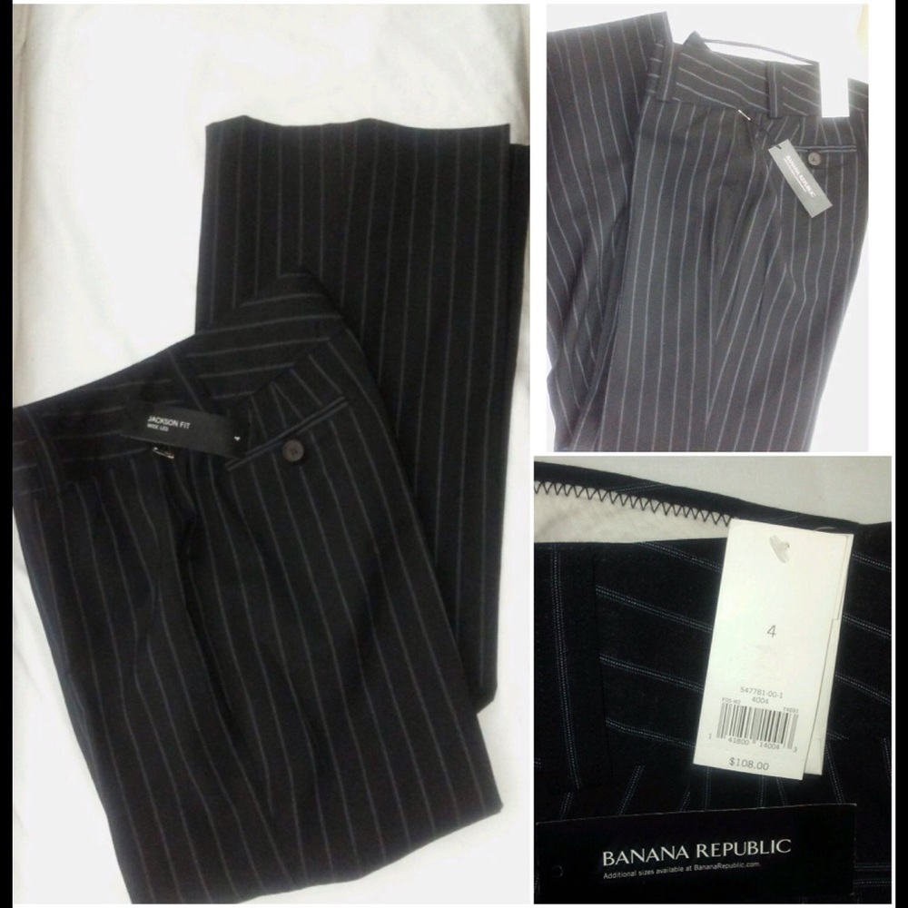 Banana Republic Pin Stripe Jackson Fit Wide pants
