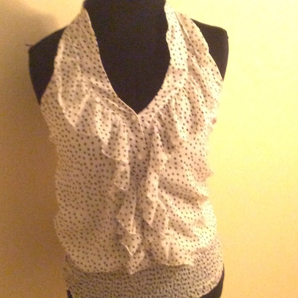 Wet Seal Black and White Sheer Halter