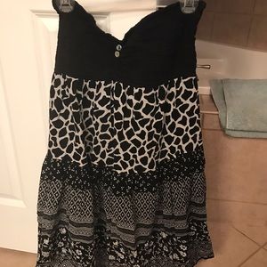 Strapless black sundress