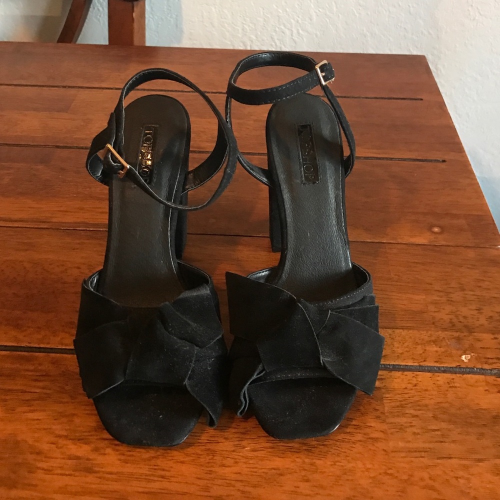 Topshop Black chunky heels