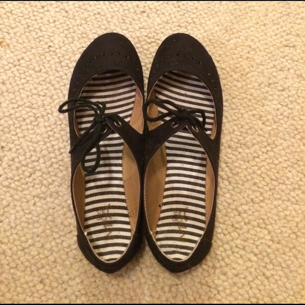 MIA Girl Black Suede 'Babette' Flats.