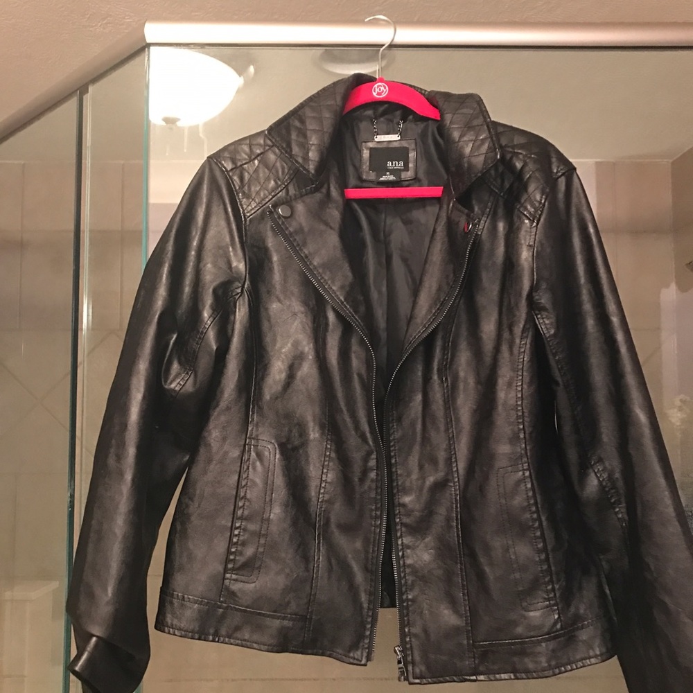 Faux black leather jacket