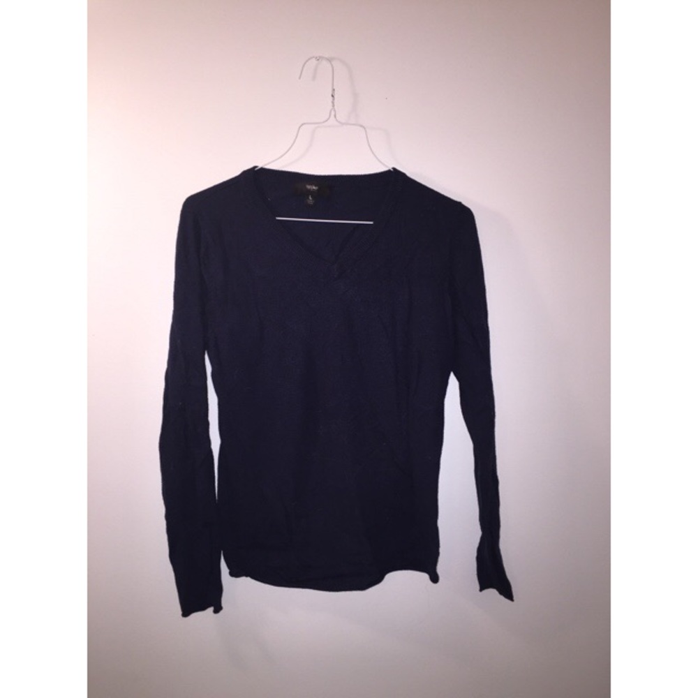 blue v-neck sweater