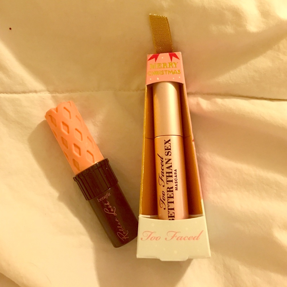 Too Faced and benefit cosmetics mascara samples