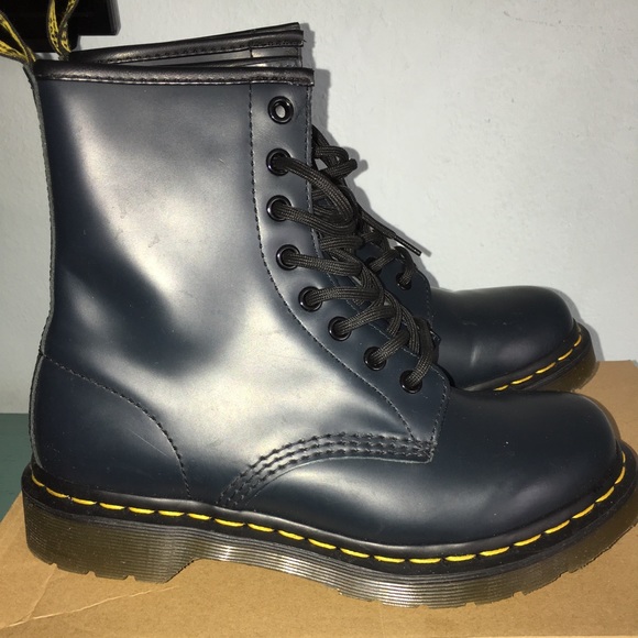Dr.Martens Woman's 1460W 8 Eye Boot Navy Blu Marin - Picture 2 of 6