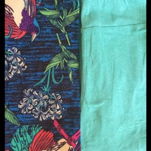 lularoe kids XL 2 pair nwt, mint green, birds