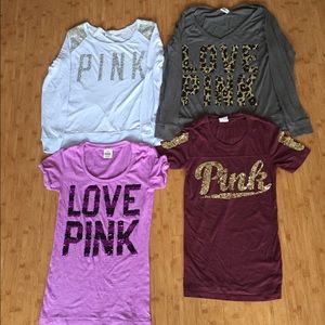 4 RARE Sequin PINK Victoria's Secret Bundle lot
