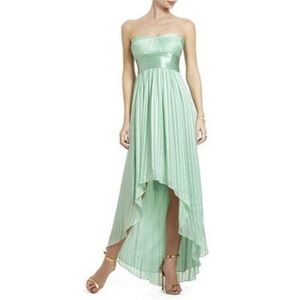 BCBG Max Azria Mint Pleated High Low Maxi NWOT sz0