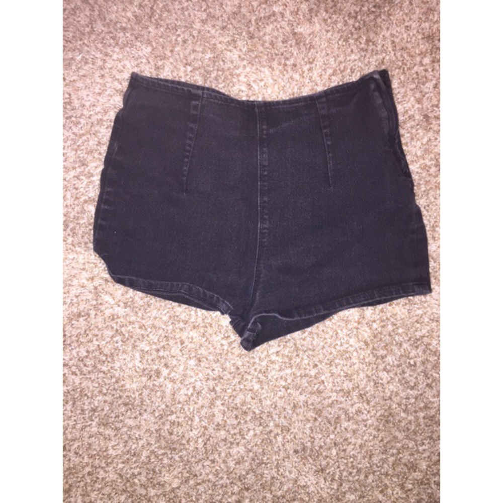 black high waisted shorts