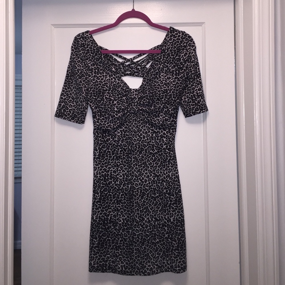 Animal print form fitting dress