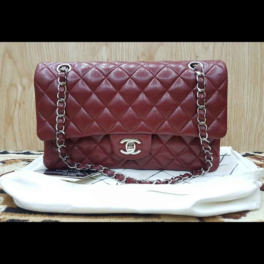 Sold❌Chanel medium double flap bag Burgundy SHW