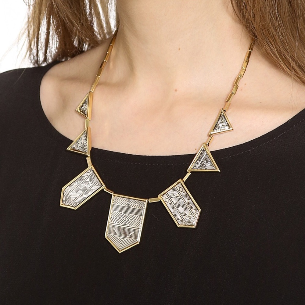 House of Harlow Engraved 5 Station Necklace