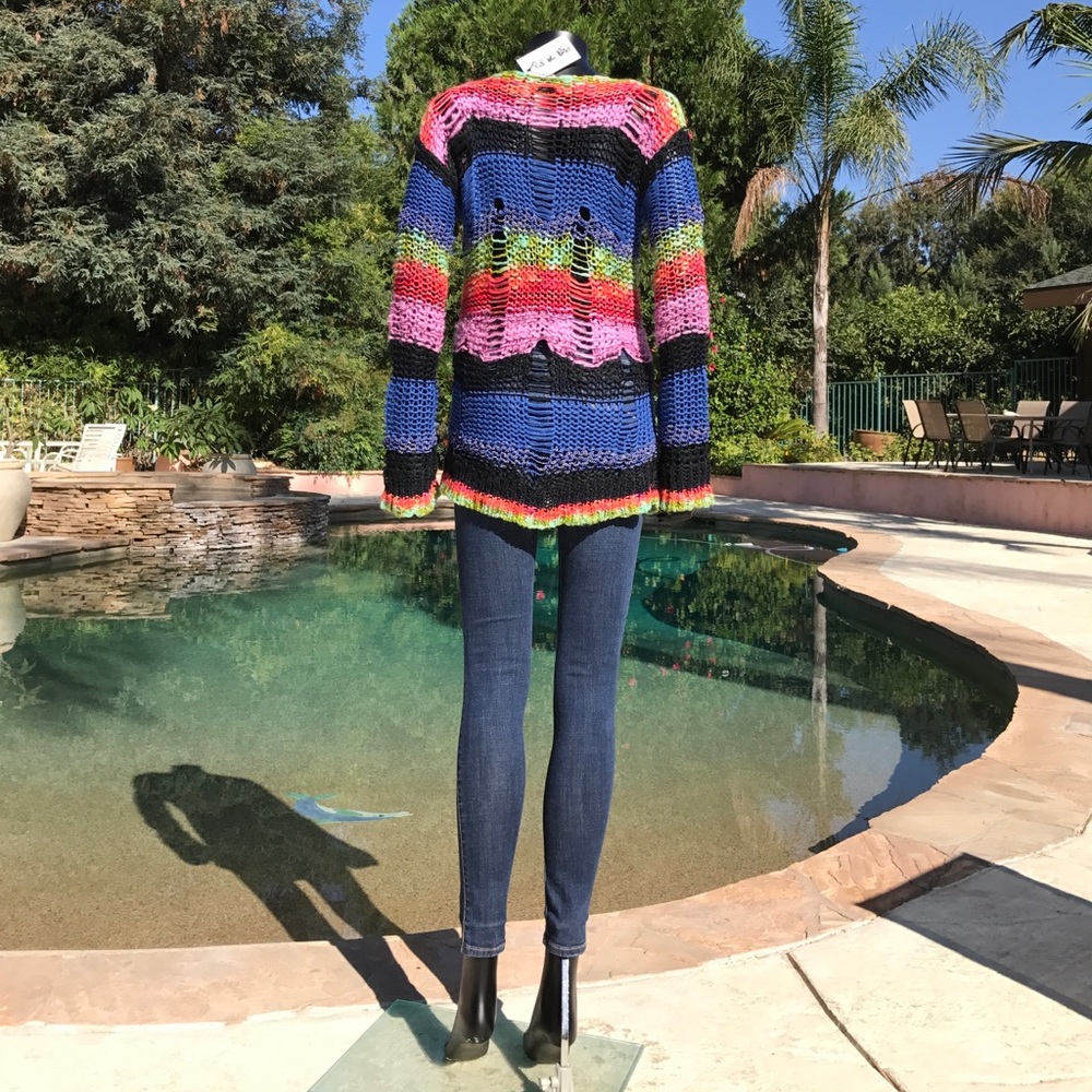"Rat&Boa" Knitted Textured Distressed Cozy Sweater - Picture 6 of 12