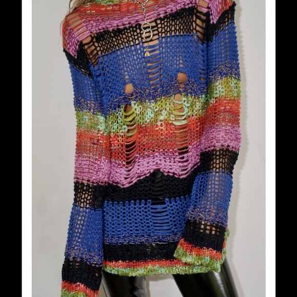 "Rat&Boa" Knitted Textured Distressed Cozy Sweater - Picture 2 of 12