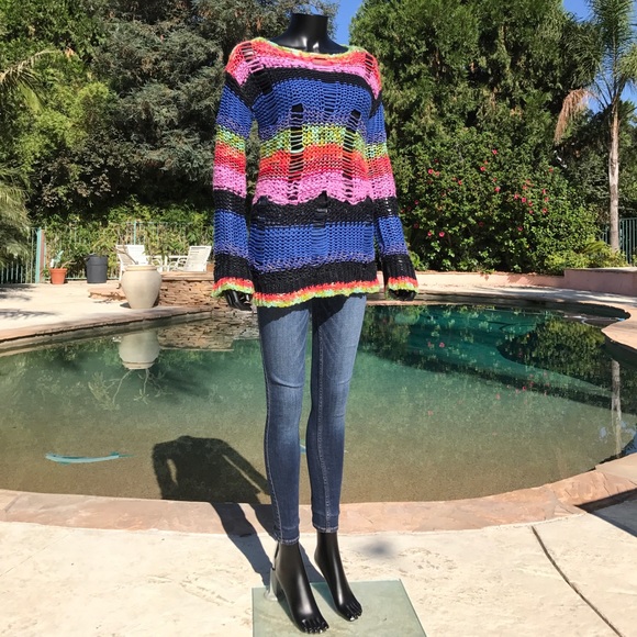 "Rat&Boa" Knitted Textured Distressed Cozy Sweater - Picture 4 of 12