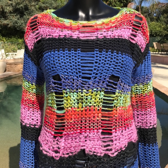 "Rat&Boa" Knitted Textured Distressed Cozy Sweater - Picture 3 of 12