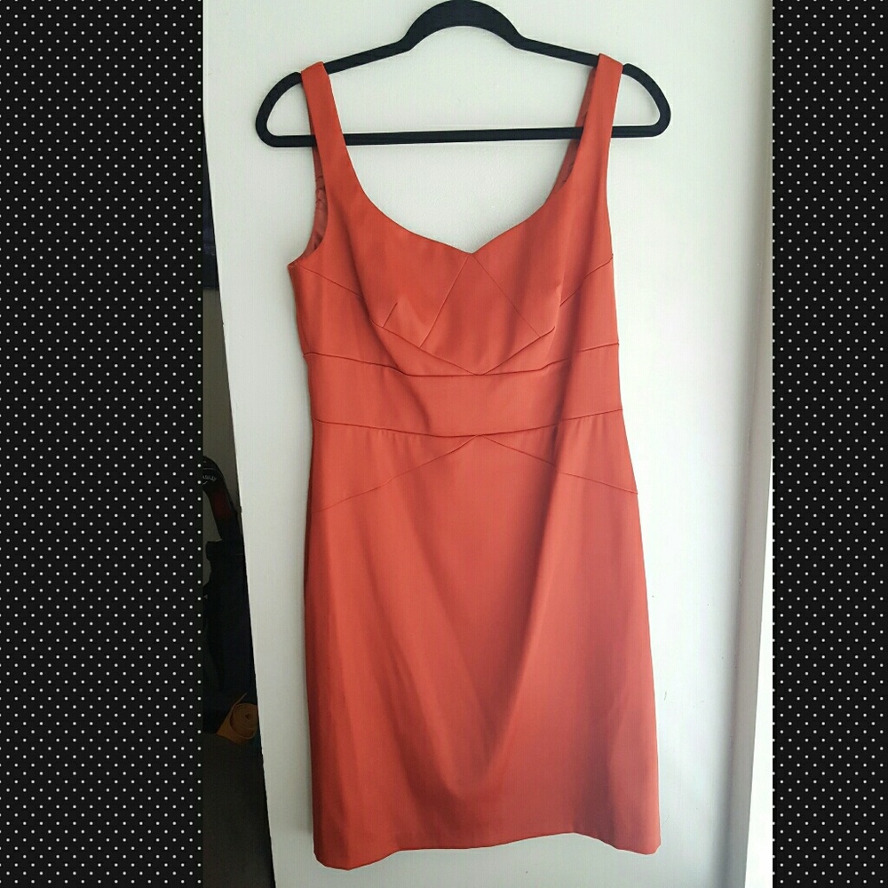 Orange satin dress