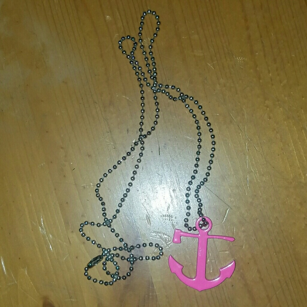 Flag nor fail anchor necklace pink