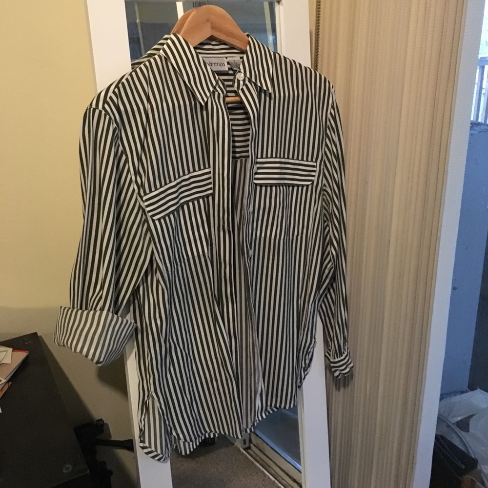 Striped button down shirt