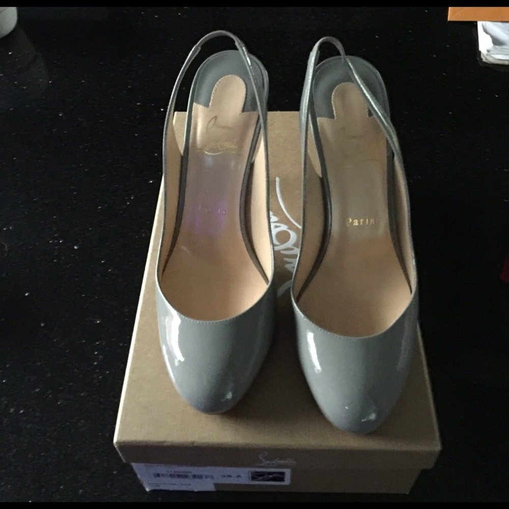 Christian Louboutin FiFi Sling Heels Grey 38.5