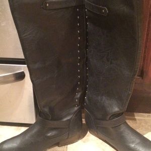 Black Knee-high studded Boots