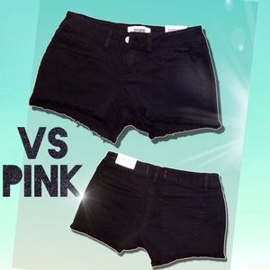 🆕VS PINK Black Denim Cut-Offs