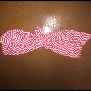 Chevron Bandeau Swim Top