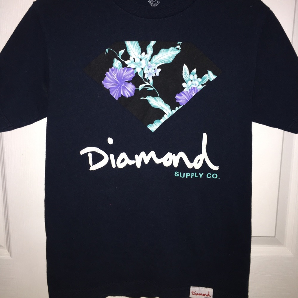 Dark Navy blue diamond supply co. Shirt