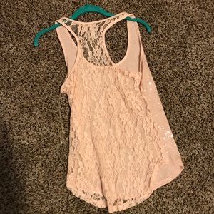 Sparkly and lace tank top