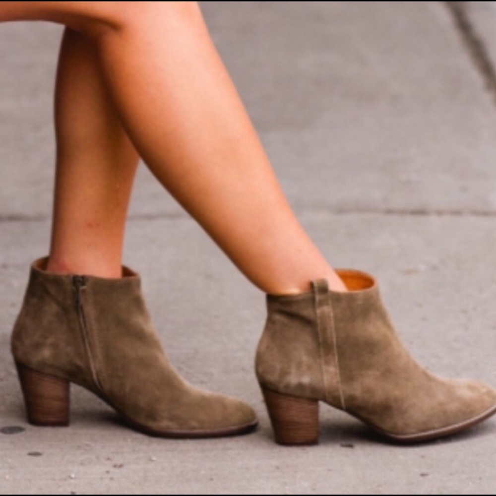 Madewell Billie Suede Bootie, Olive/Tan 7M