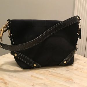Authentic Small Coach Purse, Black and Gold