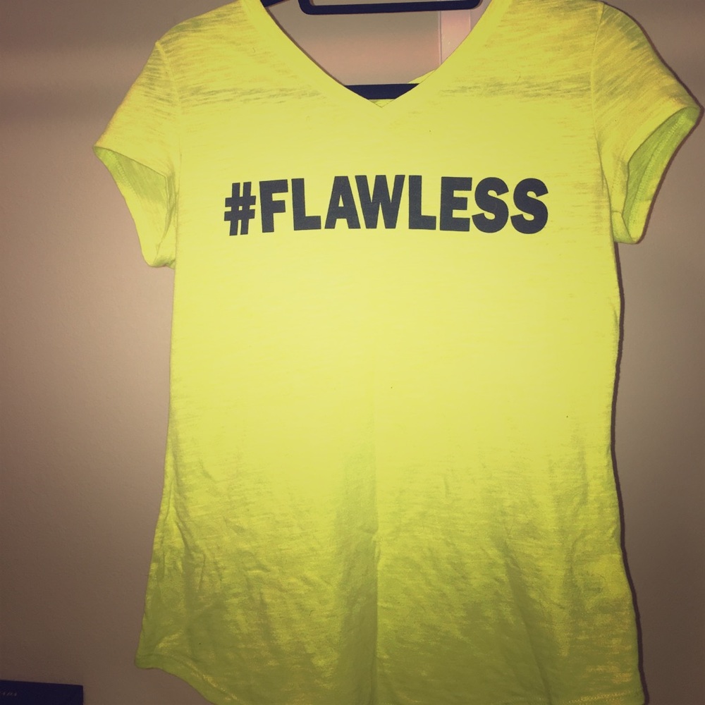 Neon yellow v neck tee
