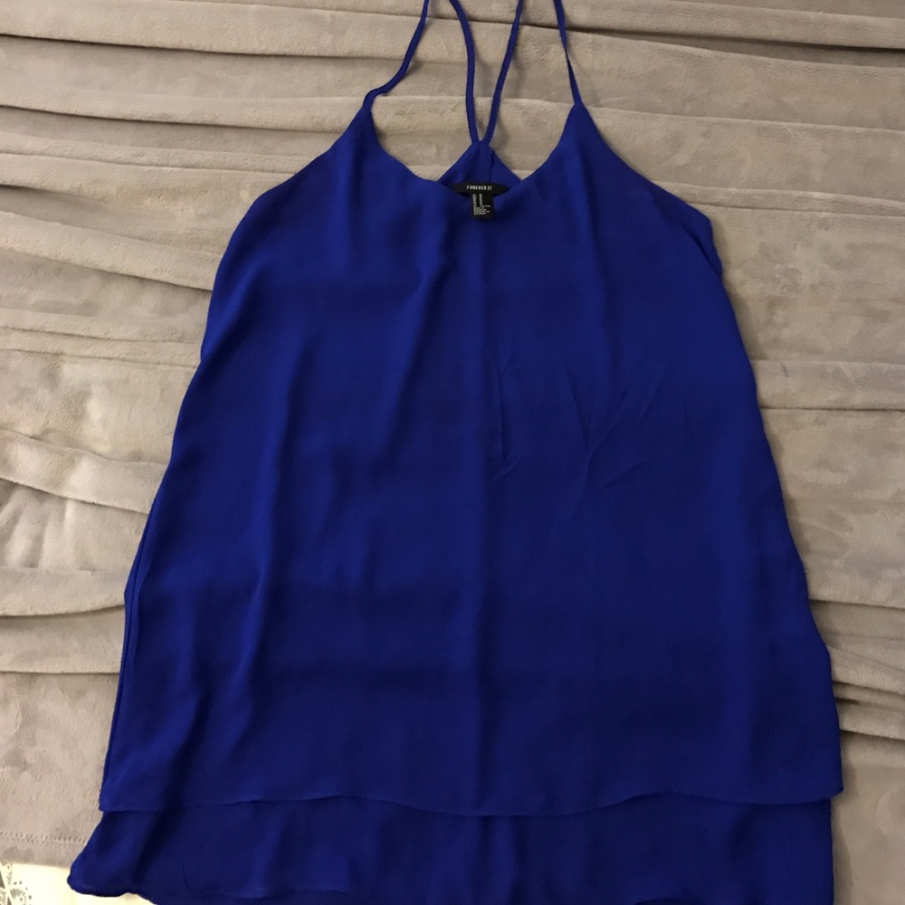 BLUE FOREVER 21 SLIP LIKE DRESS