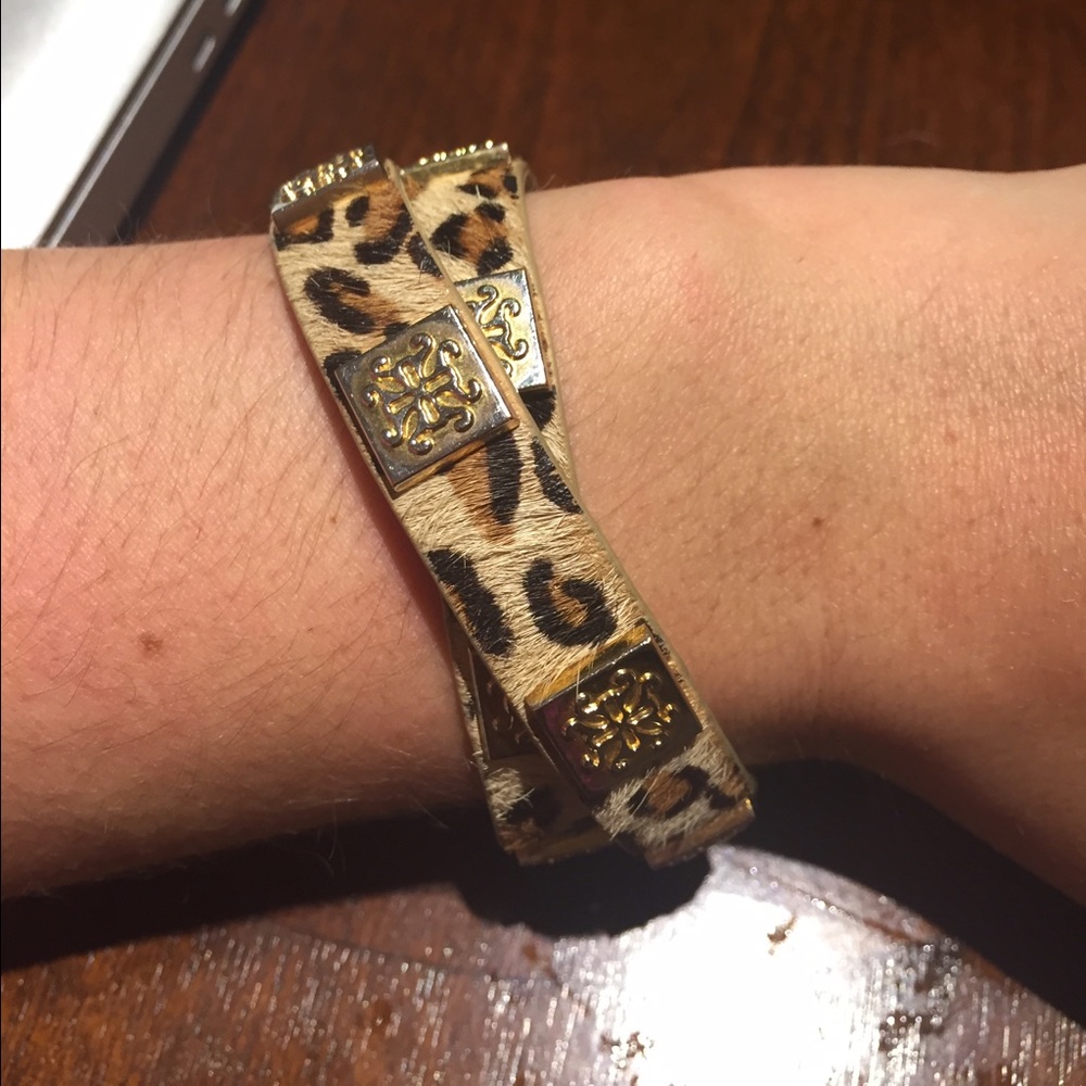 Rustic Cuff Megan Leopard Calfskin double wrap!