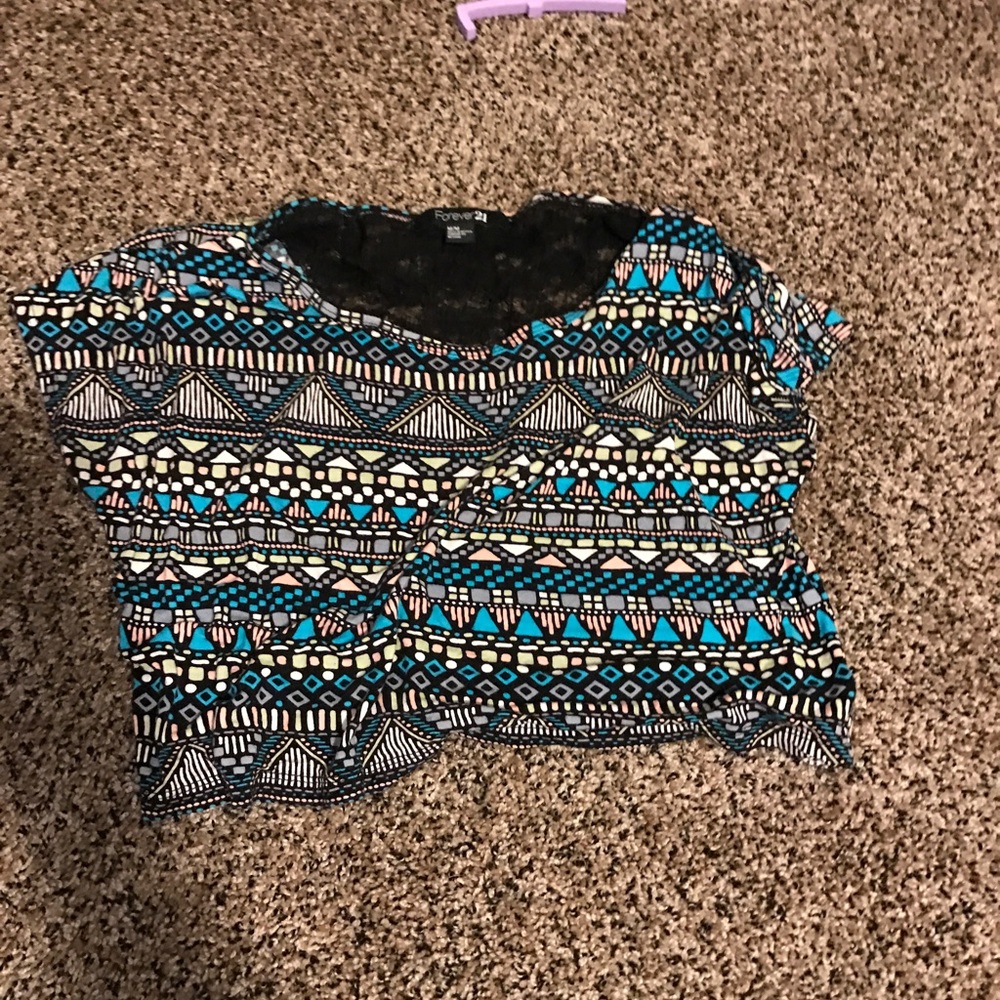 Aztec print crop top