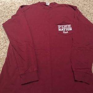 PINK Long Sleeve Campus Tee; PiNK Nation Shirt