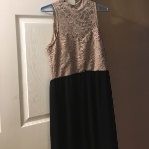 Long dress with gold top