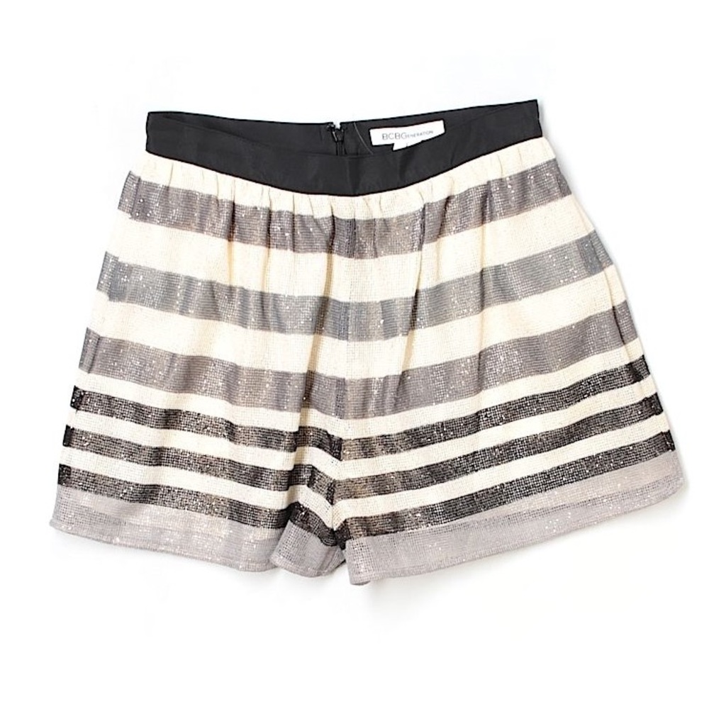 NWT $88 Striped BCBG Dressy Shorts Sz 6