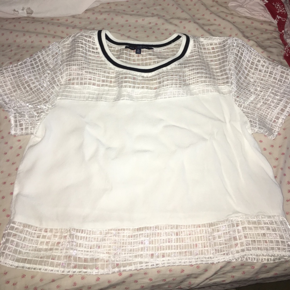 White mesh t-shirt