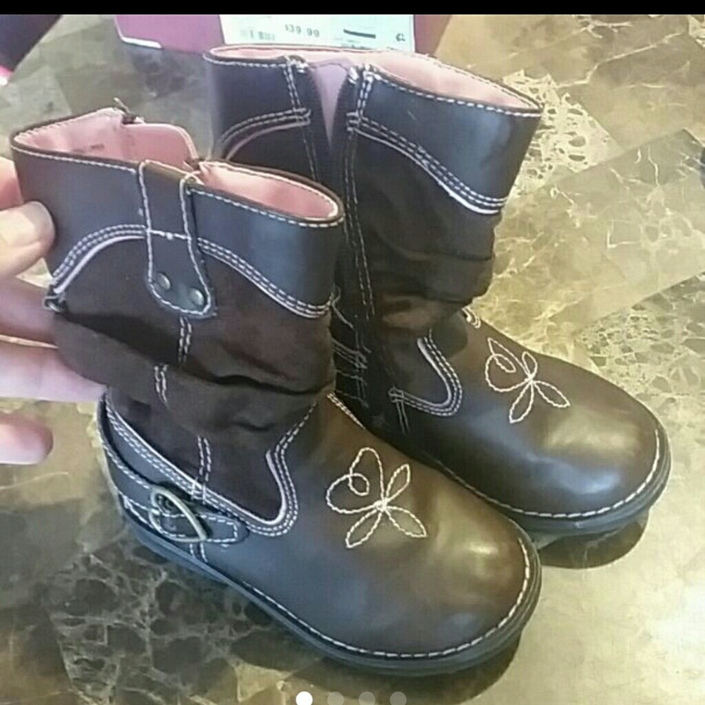 Genuine kids toddler girl brown boots size 6