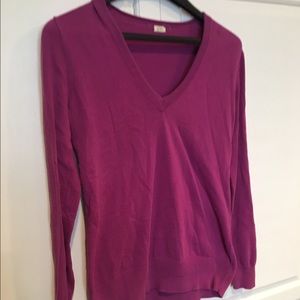J.Crew Raspberry Cotton Sweater
