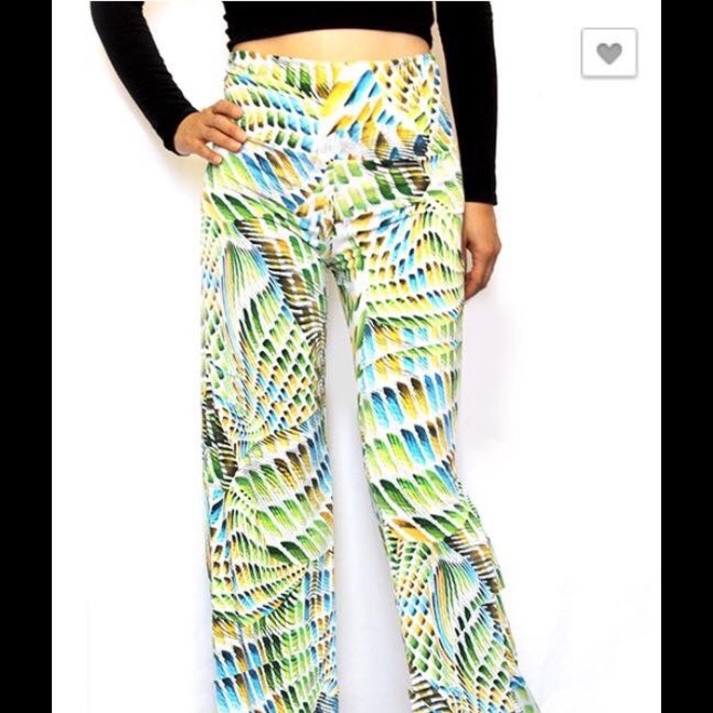 High waisted multicolor palazzo pants