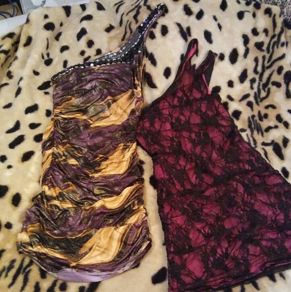 2 asymmetrical evening dresses